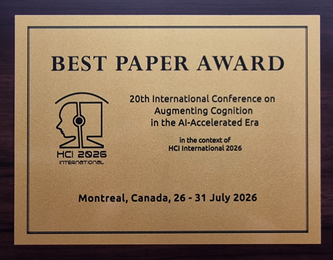 Augmenting Cognition in the AI-Accelerated Era Best Paper Award. Details in text following the image.